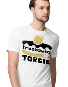 Truskawka na Torcie - Czarna - Koszulka z nadrukiem Damska