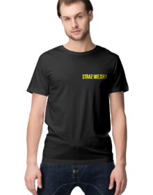 STRAŻ MIEJSKA - Czarna- Koszulka z nadrukiem Męska