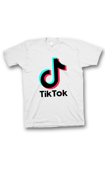 TIK-TOK - Biała czarne logo - Koszulka z nadrukiem dziecięca